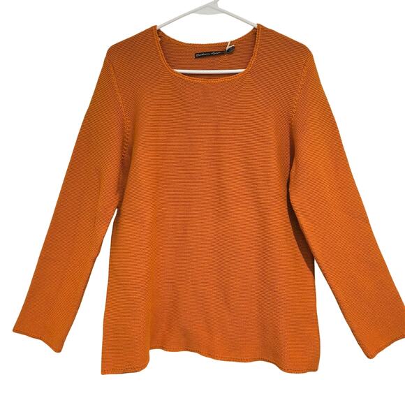 NWT Gudrun Sjoden Size Medium Recycled Cotton Boxy Orange Pullover Sweater - Picture 1 of 9